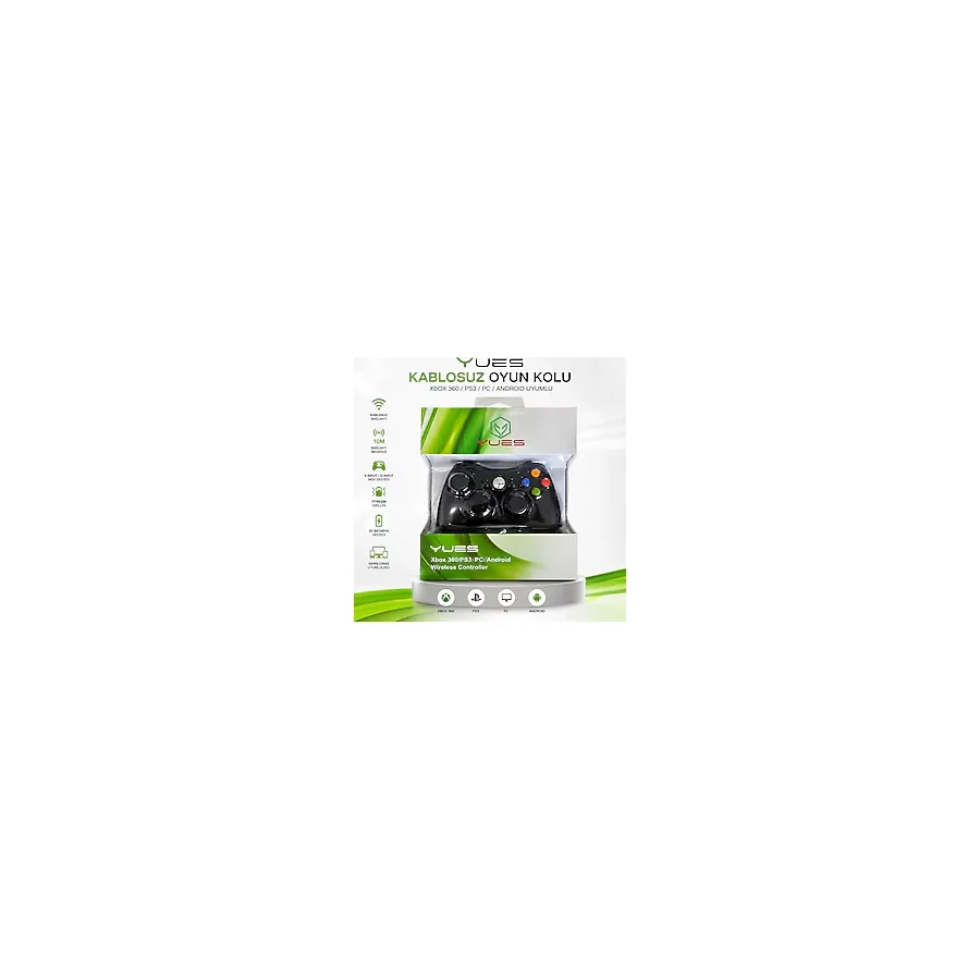 YUES Xbox 360 Uyumlu Kablosuz Gamepad - PC/PS3/Android, Çift Titreşim, Ergonomik