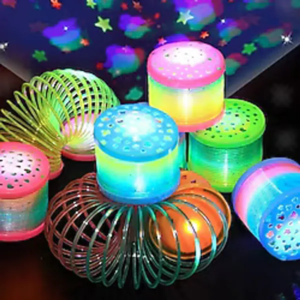 Yüksek Kalite 10 Adet Renkli Led Işıklı Stres Yayı Stres Yayı 5 Cm Stres Oyuncakları Tatil Hediyesi