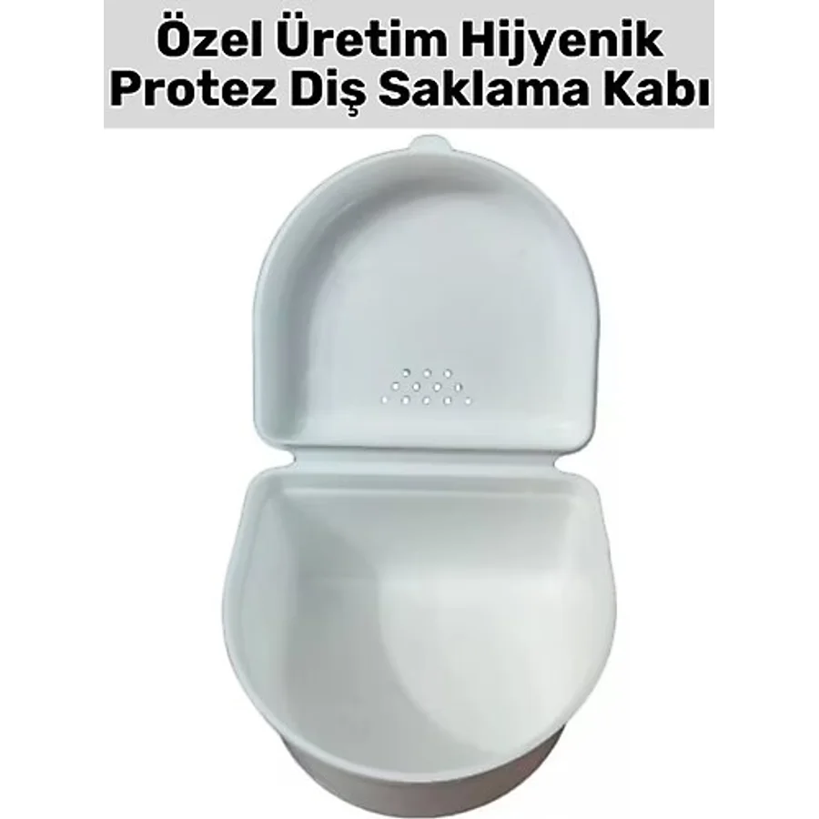 Yüksek Kaliteli Koku Bakteri Oluşumu Önleyici Delikli Kapak Hijyenik Protez Diş Saklama Kabı 5 Adet