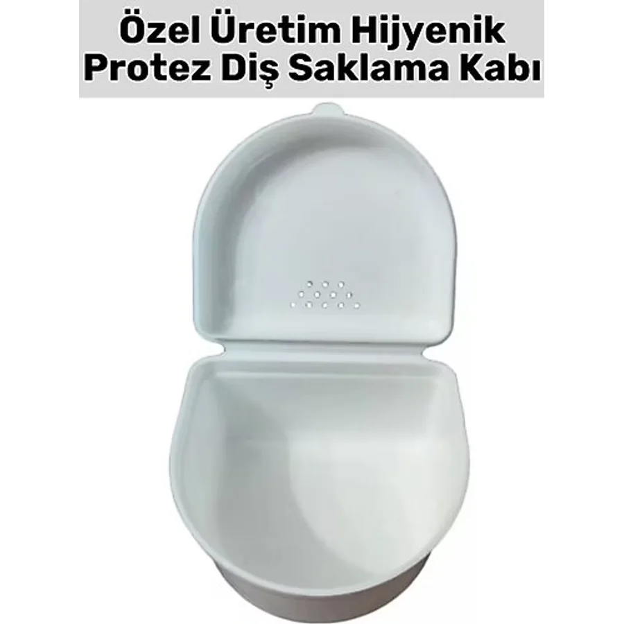 Yüksek Kaliteli Koku Bakteri Oluşumu Önleyici Delikli Kapak Hijyenik Protez Diş Saklama Kabı 3 Adet