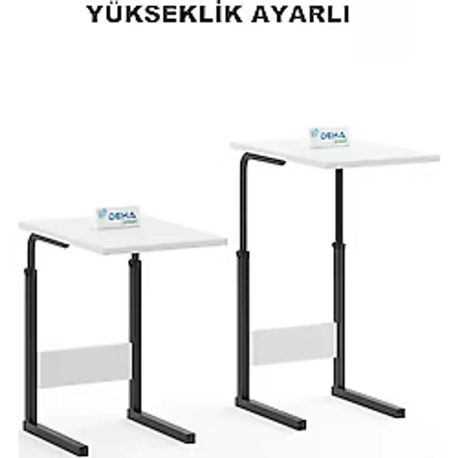 Yükseklik Ayarlı Hasta Yemek Masası Laptop Yatak Sehpası Koltuk Masası Siyah