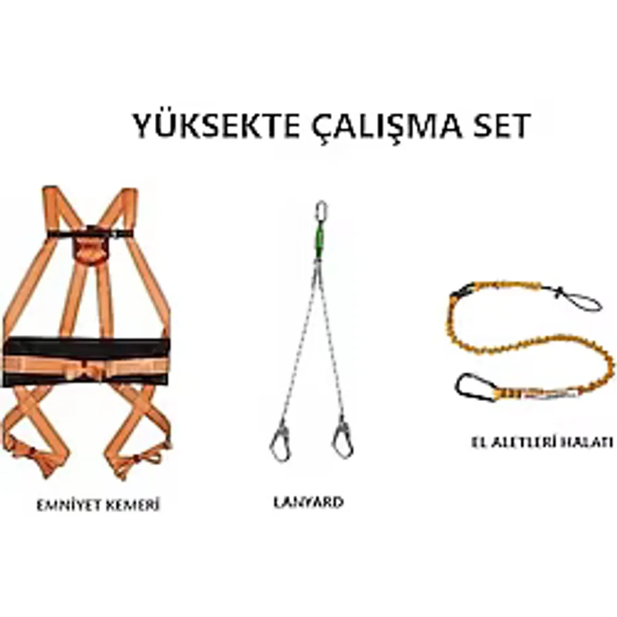 Yüksekte Çalışma Set (Emniyet Kemeri-Lanyard-Tool Lanyard)