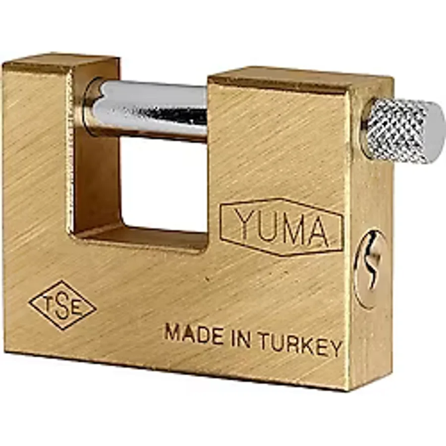 Yuma YM-3080 80 mm Kayar Milli Pirinç Asma Kilit