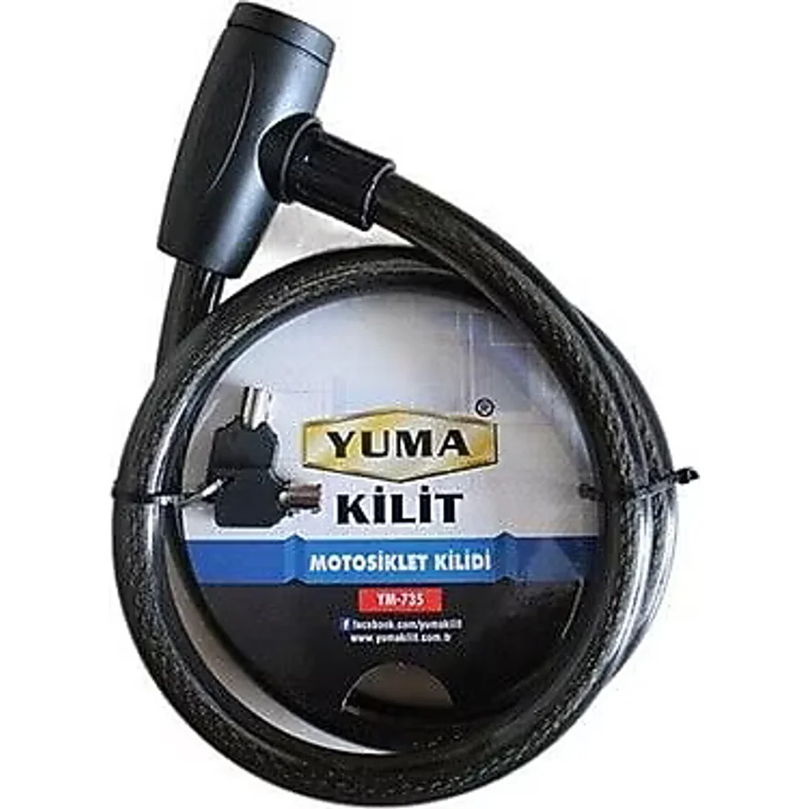 Yuma YM-735 120 cm 20 mm Motosiklet Kilidi