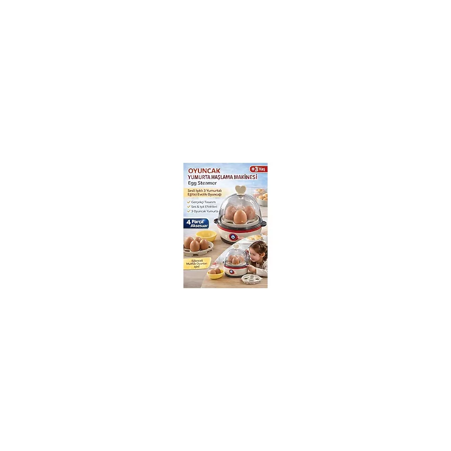 Yumurta Haşlama Makinesi Egg Steamer Sesli Işıklı 3 Yumurtalı Eğitici Evcilik Oyuncağı