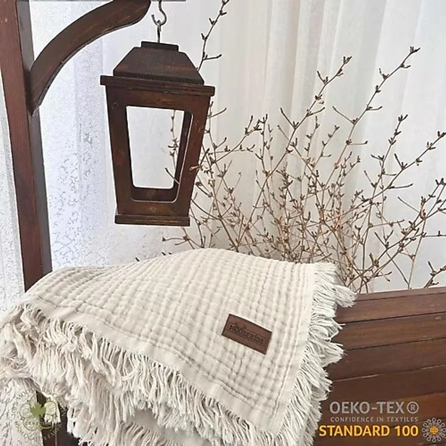 Yumuşak ve Nefes Alabilen 4 Kat Müslin Bez Bebek Örtüsü - %100 Pamuk İplik