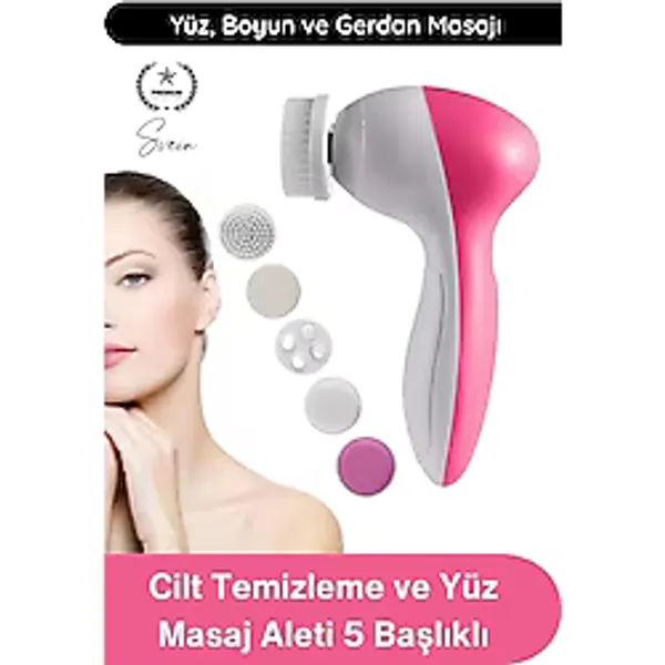 #YüzBakım Cilt Temizleme ve Yüz Masaj Aleti 5 Başlıklı Akne Sivilce Siyah Nokta Temizleyici Elektrik