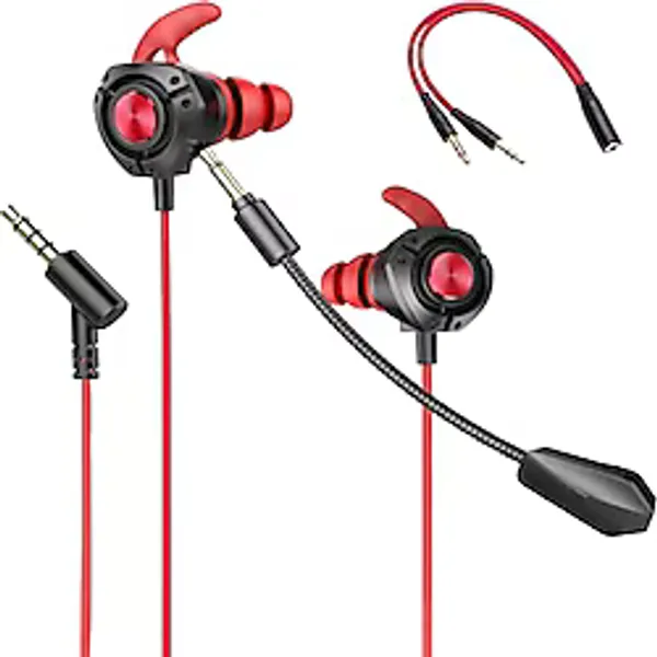YYUNJINI Mikrofonlu Oyun Kulaklığı Kablolu Oyun Kulaklıkları PS4 PS5 Xbox One Playstation 5 Games Cep Telefonu için PC, Çıkarılabilir Stereo Bas Kulaklıklar Gürültü Önleyici Mikrofonlu Oyun