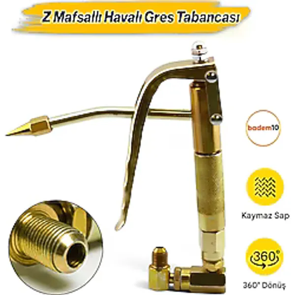 Z Mafsallı Havalı Çelik Yedek Pnömatik Yağlama Makinesi Gres Gresleme Tabancası Pompası Aleti