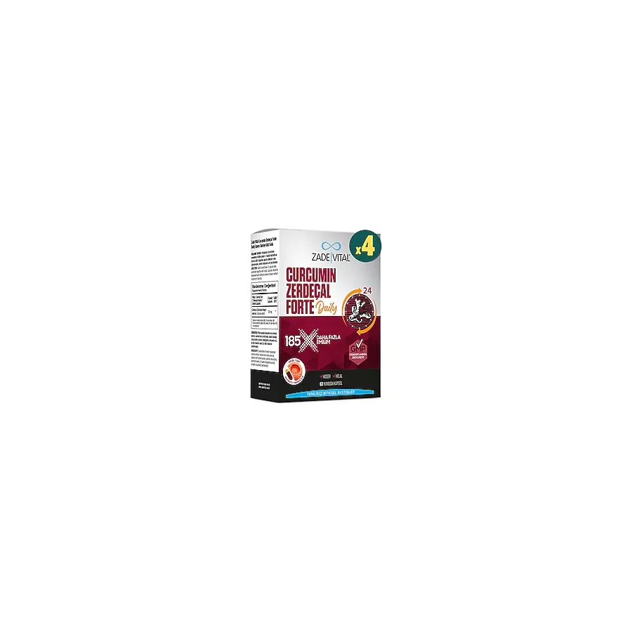 Zade Vital Curcumin Zerdeçal Forte Daily 60 Yumuşak Kapsül 4 Adet