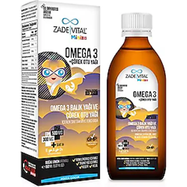 Zade Vital Miniza Omega 3 ve Çörek Otu 150 ml Şurup