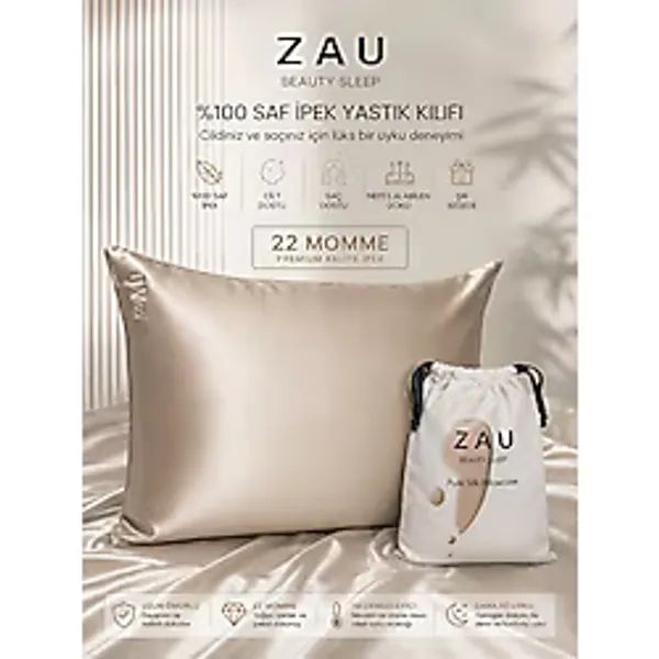 Zau %100 Saf İpek Yastık Kılıfı 22 Momme - OEKO-TEX & GOTS Sertifikalı Kumaş, (Özel Kılıfı İle)
