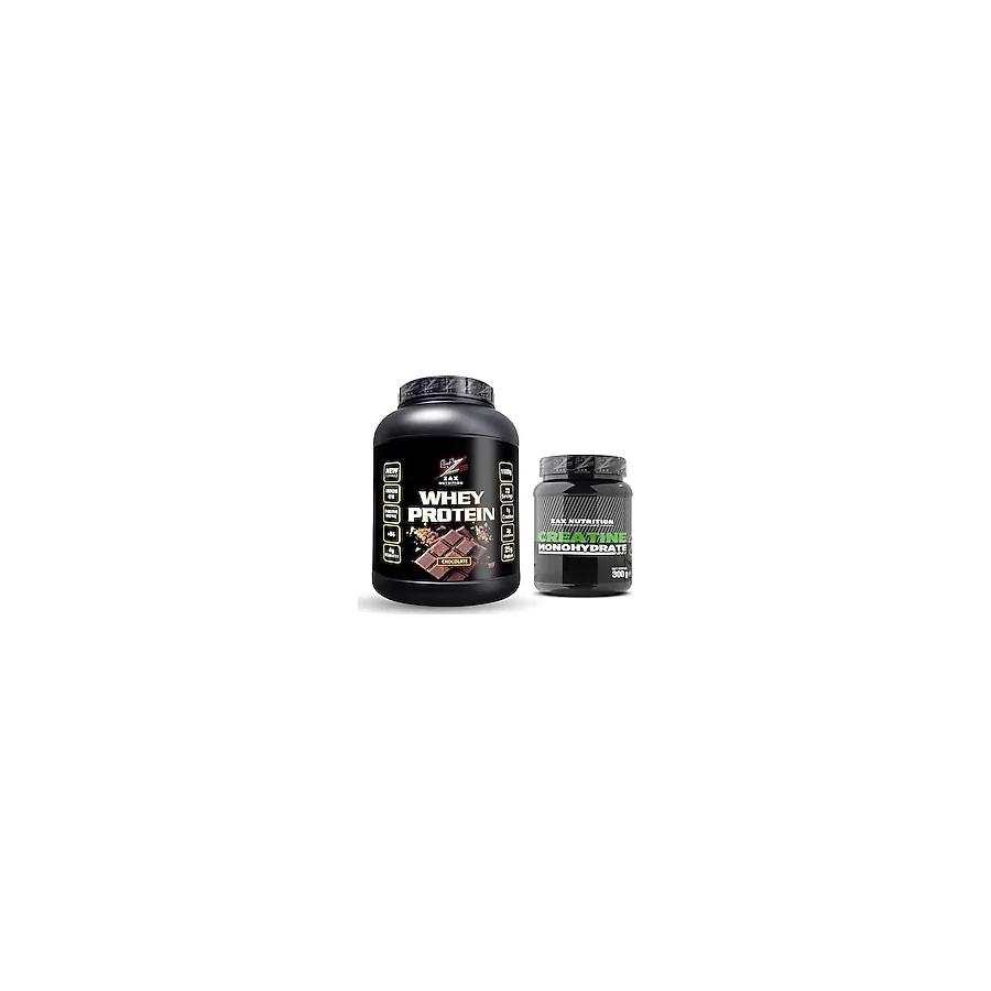 Zax Nutrition Whey Protein 1800 G Çikolata + Creatine Monohydrate 300 G - Kas Kütlesi, Güç ve Performans Artışı Seti
