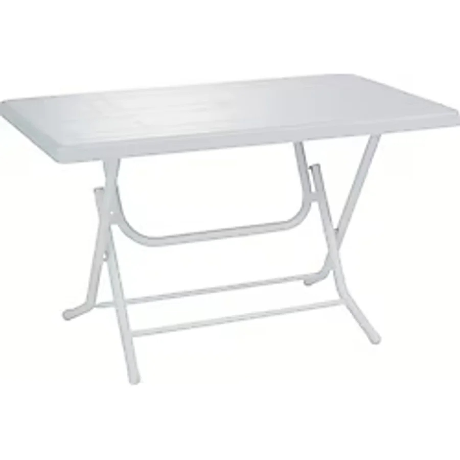 Zayrok Seta Plastik Katlanır Bahçe Masa Beyaz 70X120 cm Metal Ayak