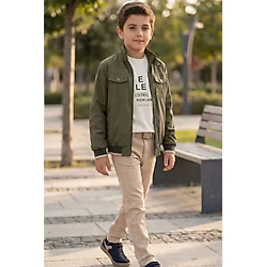 Zaziko Kids Erkek Çocuk Çift Taraflı Ceketli Penye Bluzlu Keten Pantolonlu Takım Elbise TKM1602