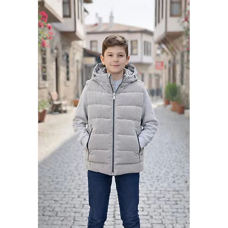 Zaziko Kids Erkek Çocuk Kapüşonlu Şişme Yelek