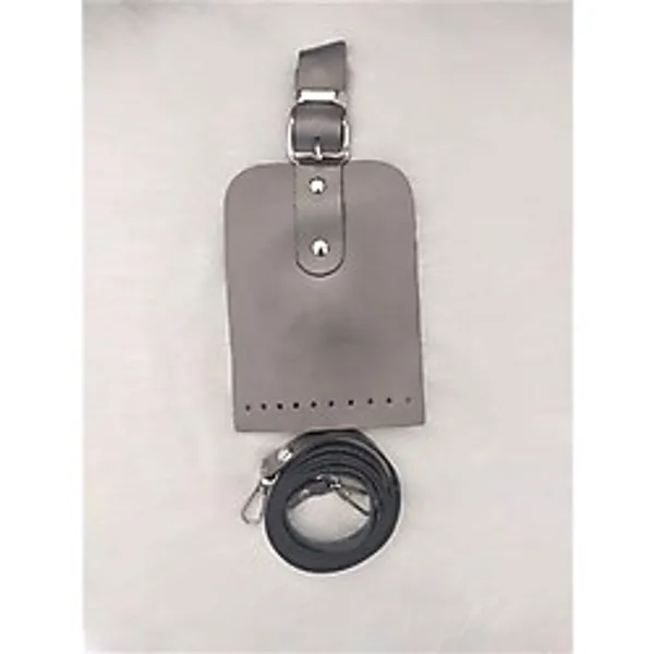 Zedhobi Deri Cep Telefonu Çanta Kapağı Seti Boyun Askılı Pudra Gri