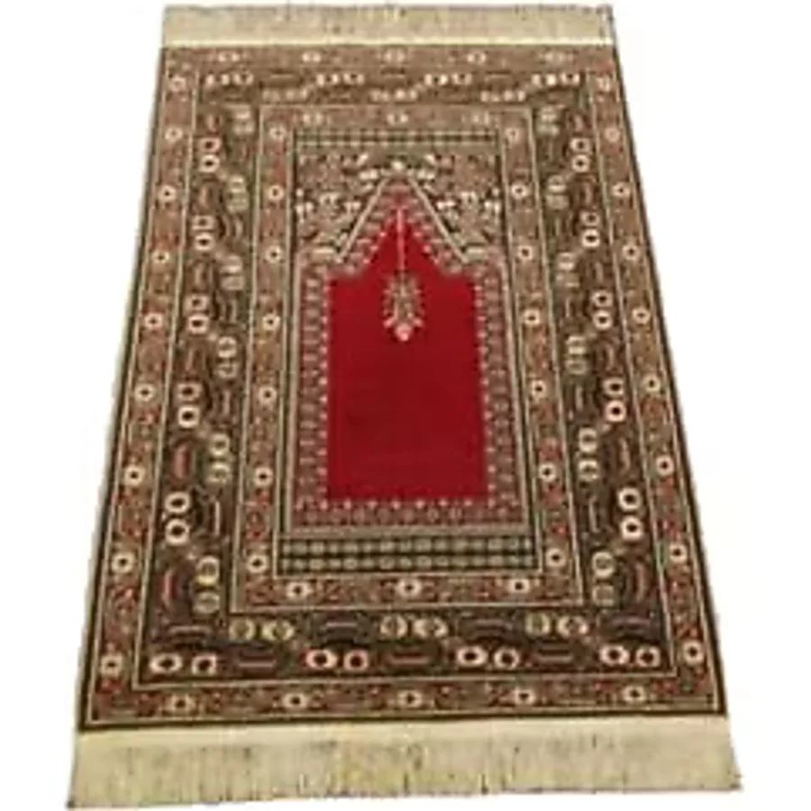 Zehra Abla Halı El Dokuma Emsalsiz Asırlık Imalat Namazlık Seccade Kayseri Yün Halı Kırmızı-90 x 140