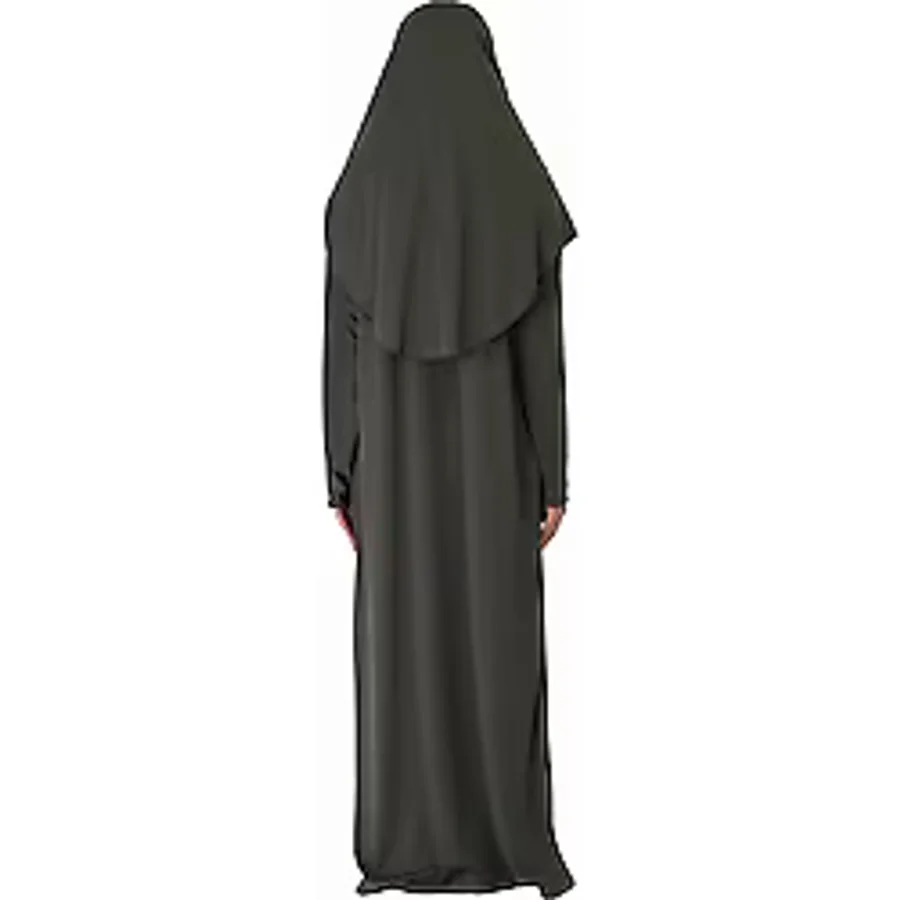 ZEHRANAZ NAMAZ ELBİSESİ Koyu Haki Fermuarlı Namaz Elbisesi