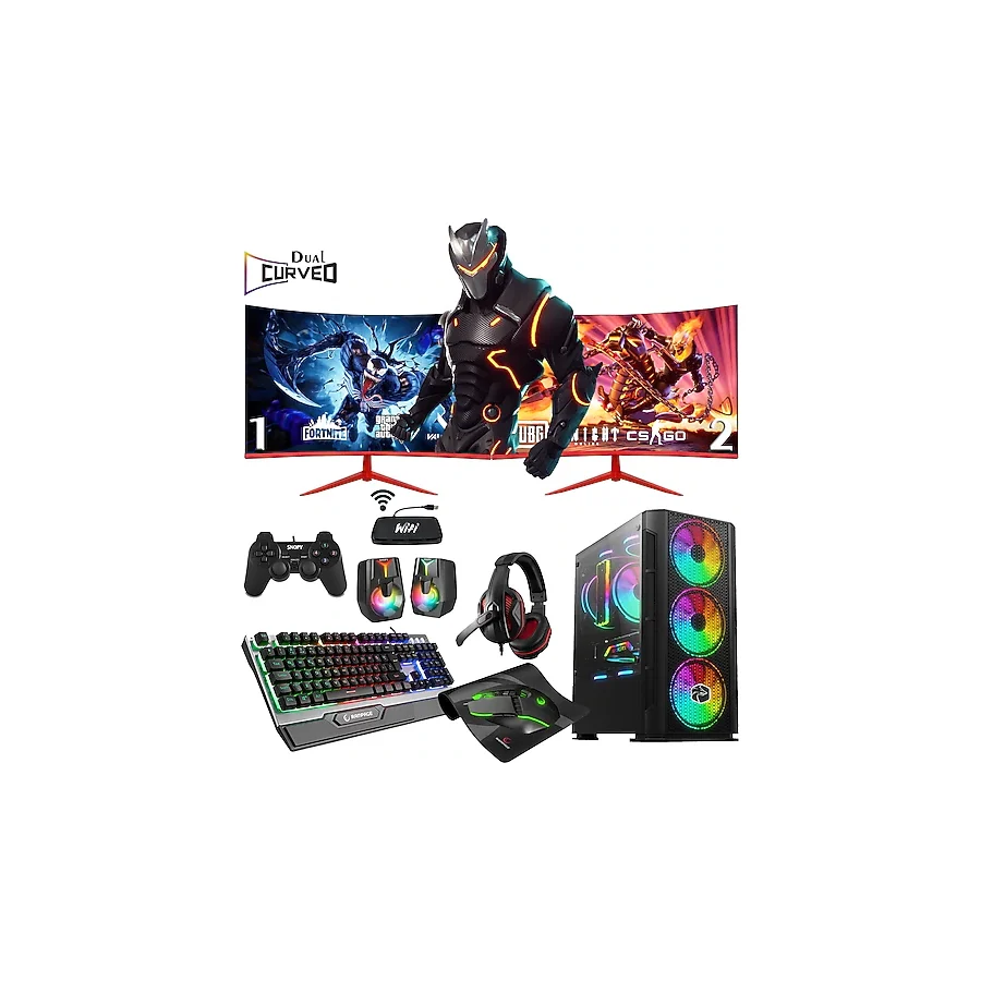 Zeiron Multiple X7 i5 10400F 32GB 1TB SSD RX550 24" Curved Dual Hazır Sistem Masaüstü Bilgisayar