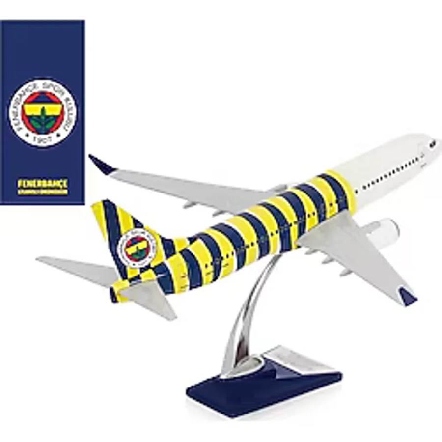 Zekupp Boeing 737-800 1/100 Ölçek Fenerbahçe Lisanslı Çubuklu Tasarım Maket Uçak