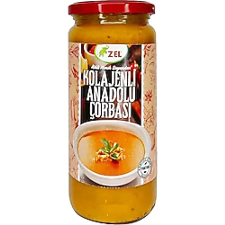ZEL Kolajenli Anadolu Çorbası 480 ml - İlikli Kemik Suyundan, Hazır İçime Uygun, Katkısız, Geleneksel Lezzet, Yüksek Proteinli Sıvı Çorba
