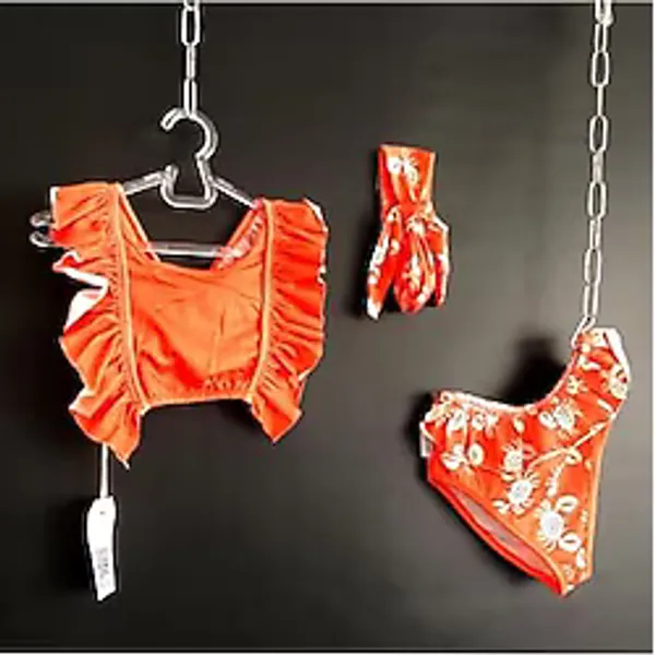 Zelhankids Kız Çocuk Bikini Takım, Turuncu, 5-6 Yaş