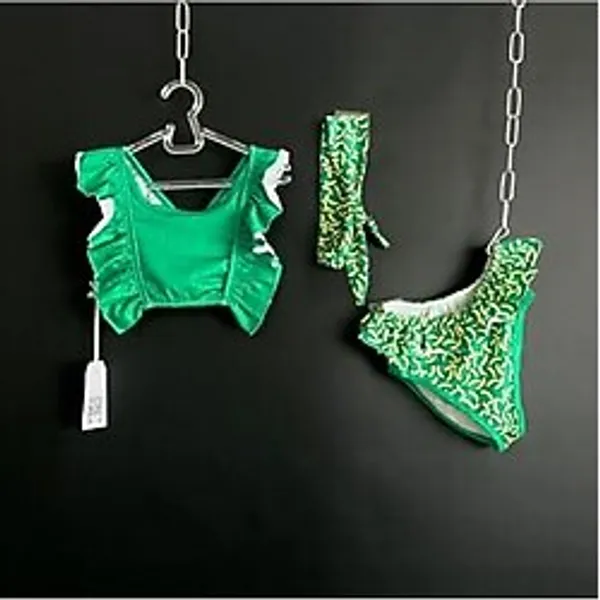 Zelhankids KIZ ÇOCUK BİKİNİ TAKIM YEŞİL 5-6 Yaş