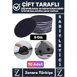 Zenara Kendinden Yapışkanlı Iz Bırakmaz Tekrar Kullanılabilir Pratik Halı Kilim Kaydırmaz Cırt Bant 10 Adet
