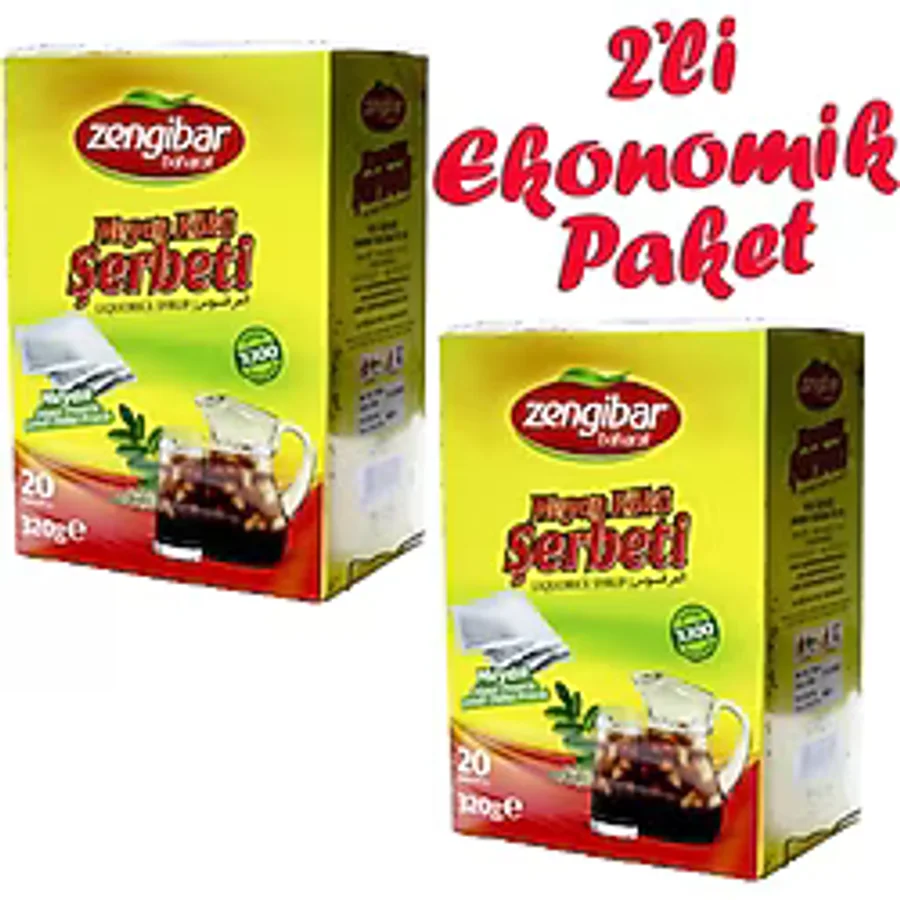 Zengibar 2'li Ekonomik Paket Zengibar Meyan Kökü Şerbeti 320 Gr. (20 ADET)
