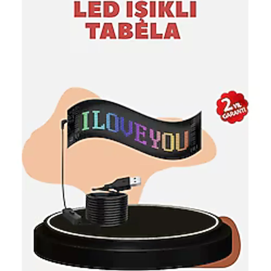 Zenvia Kayan Yazı Destekli Rgb LED Reklam Paneli USB Ile Kolay Kurulumlu ZNV2025 - Renkli