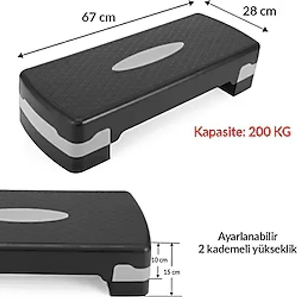 Zepca Marka 2 Kademeli Ithal Step Aerobik Tahtası Ayarlanabilir