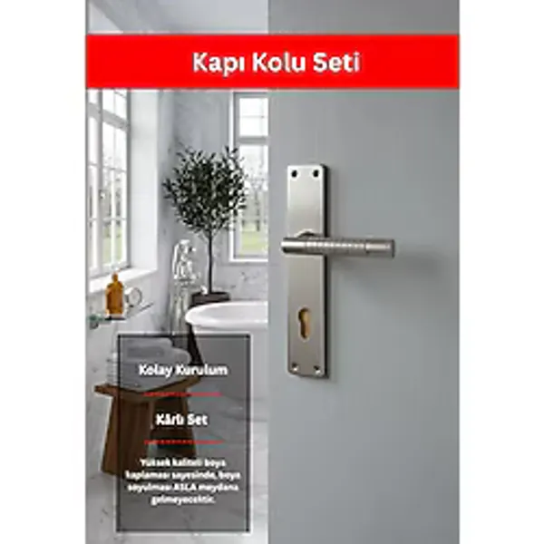 Zeraf Ev Lüks Stil Arma Aynalı Alüminyum Kapı Kolu Oda Tipi Kapı Kulp Antrasit