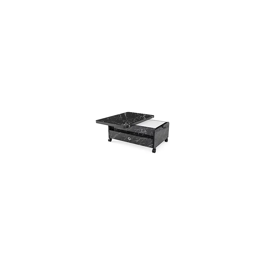 Zerenland 61 Akıllı Sehpa, Sihirli Sehpa, Fonksiyonel Orta Sehpa, Açılabilir Sehpa, 6 Boyutlu Sehpa 90x60CM - SİYAH MERMER, - RENKLER