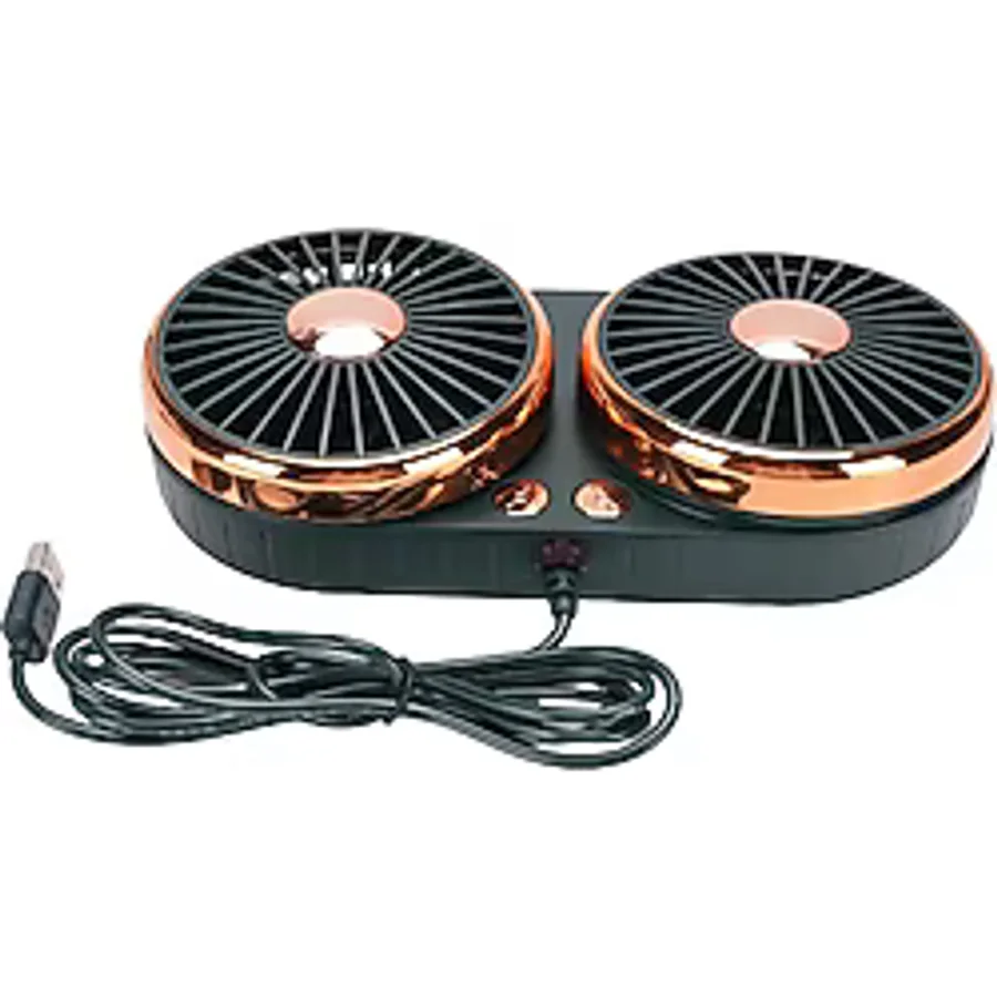 Zerzembe USB Araba Soğutma Fanı, Esnek Boru Çift Ana Araç USB Fan 360 ° Dönüş Dc 5V Sedans Suvs Rvs Kamyonları - Koyu Yeşil