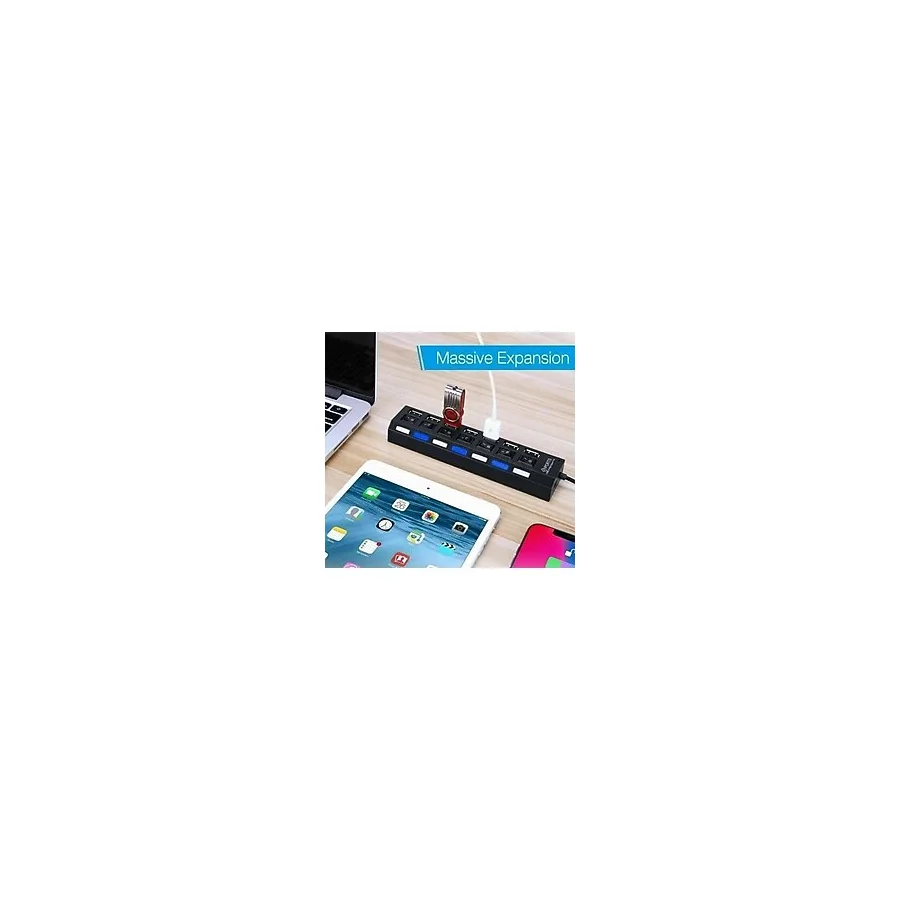 Zerzembe USB Hub Hub USB Adaptörü Çoklu Bağlantı Noktaları Güç Adaptörü Kullanın Extensor USB 2.0 PC Bilgisayar Aksesuarları Dizüstü Bilgisayar İçin USB Anahtarı (