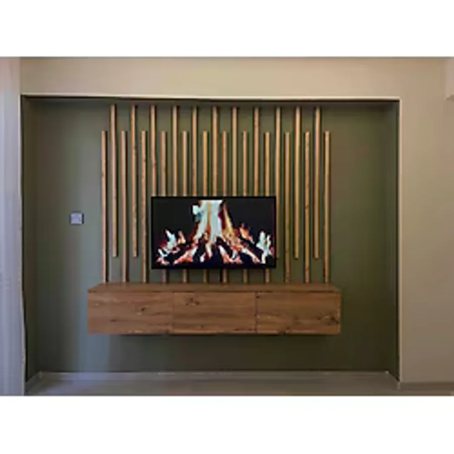 Zeta Wood Yeni Ürün - 8 Mm Kalınlığında Kendinden Yapışkanlı MDF Duvar Çıtası 240 cm Savana Meşe 12'li Set Tüm Yüzeylere Uygun