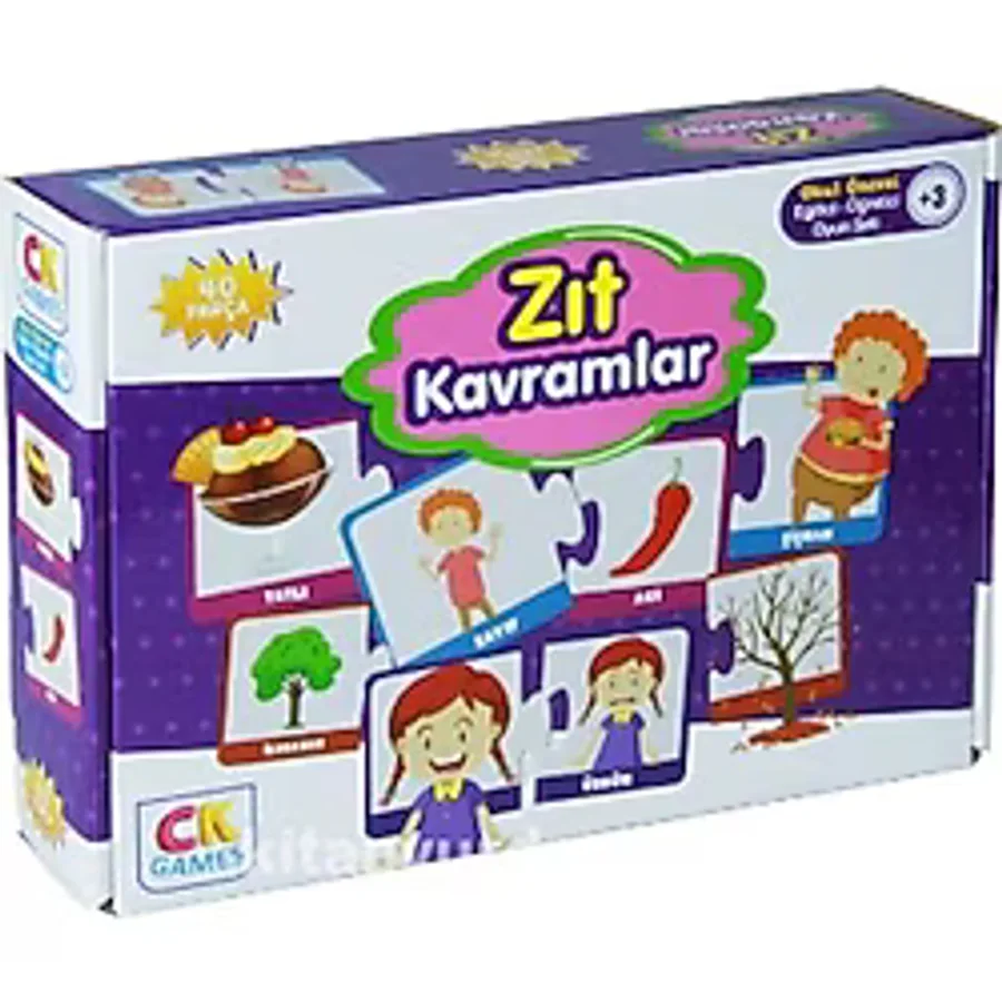 Zetka Ck Games Zıt Kavramlar Okul Öcesi Oyun Seti ( 3+Yaş) Eğitici Öğretici 40 Parça Puzzle Oyun Seti - Renkli