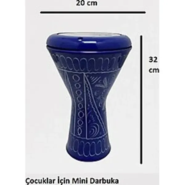 Zeynel Abidin CÜMBÜŞ MİNİ MISIR ERZİNCAN İŞLEMELİ MAVİ DARBUKA