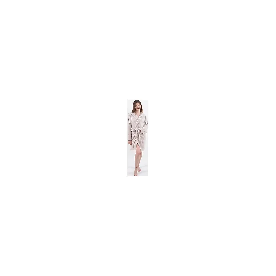 Zeynep Tekstil Comfy Kapşonlu Wellsoft Peluş Bornoz Sabahlık Robdeşambr Kadın Bornoz Krem 153-99-1520-11