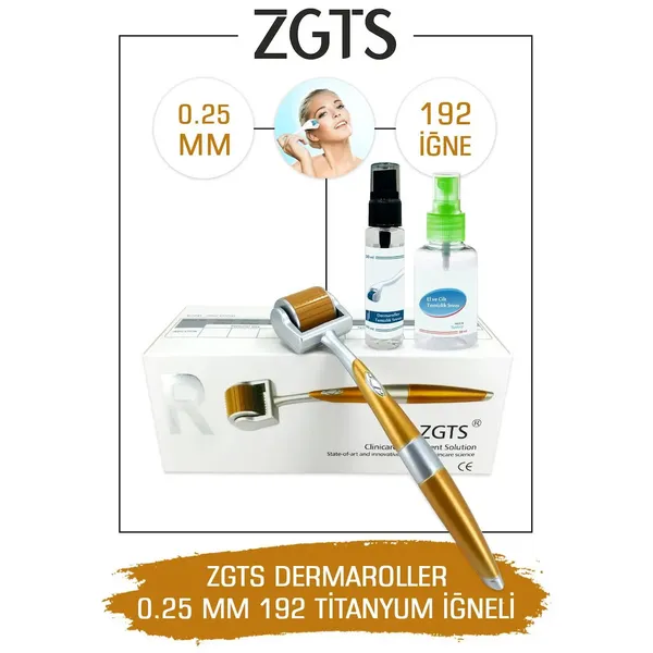 Zgts Gold Line Dermaroller 0.25mm Titanyum 192 İğneli Göz Altı Göz Çevresi İçin Derma Roller