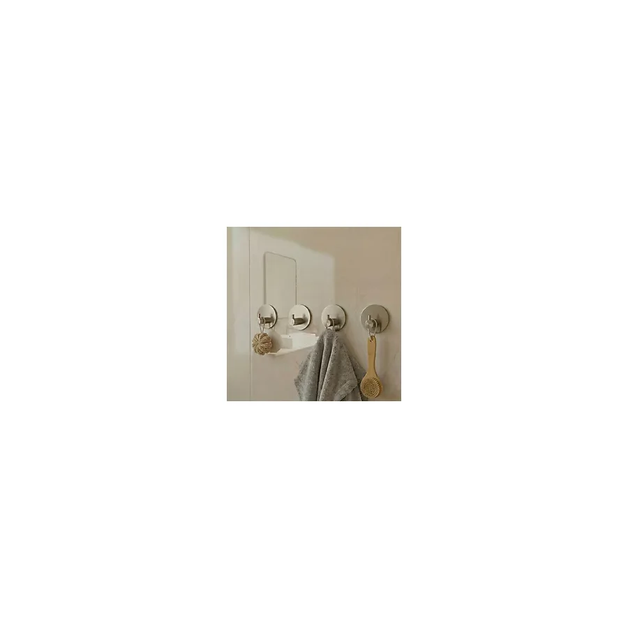 Zift Unique 4 Adet Paslanmaz Çelik Krom Banyo/Bornoz/Havlu Askısı Krom