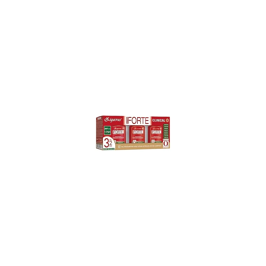 Zigavus Forte Ultra Clinical Kuru ve Normal Saçlar için 3x300 ml Saç Dökülmesine Karşı Şampuan