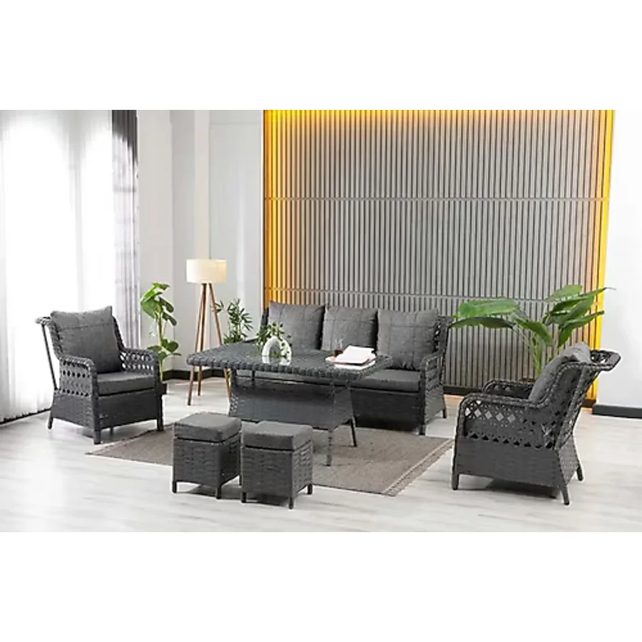 Zigonzi Vilza, 3+1+1 Rattan Bahçe Mobilyası