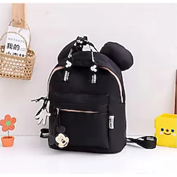 Zigver Mıckey Mouse Anaokulu-Yuva-Kreş-Renkli Sırt Çocuk Çanta 30X25CM - Siyah