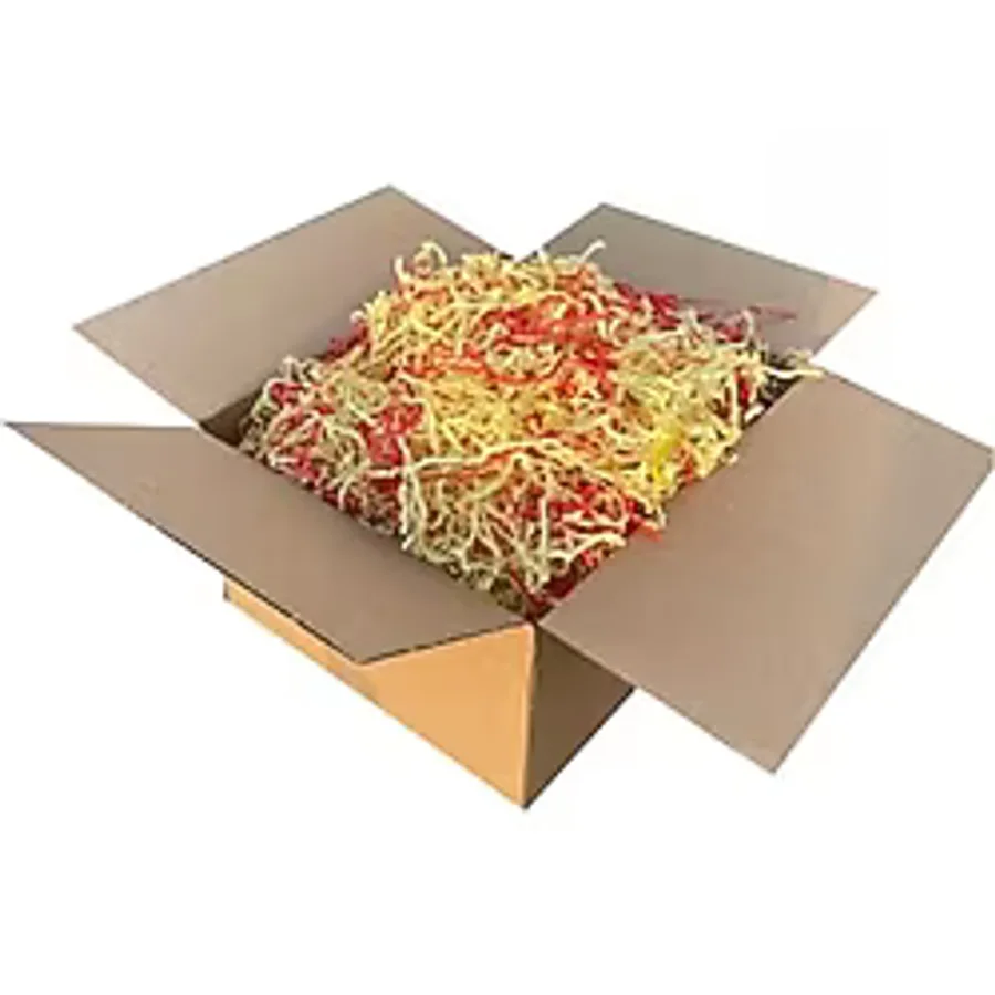 Zikzak Kırpık Kağıt Dolgu Malzemesi -Sarı Kırmızı - 1Kg.