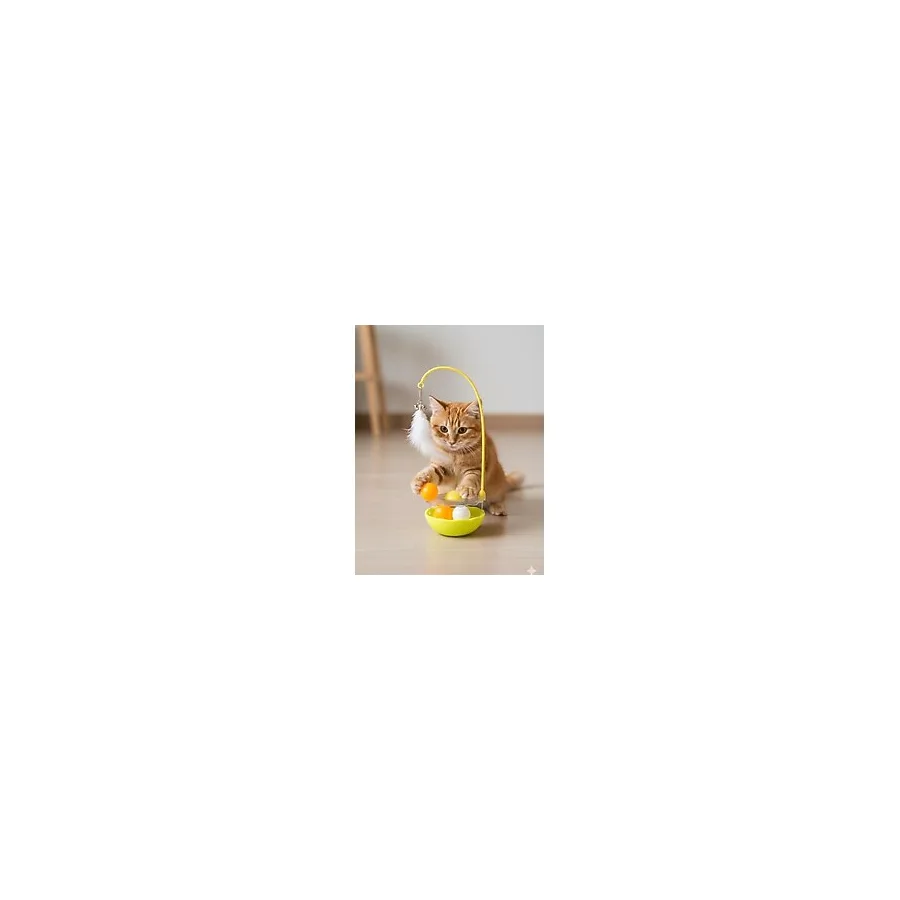 Zilli Kedi Yalama Taşı Hacıyatmaz Oyuncağı - Tüylü İnteraktif Kedi Eğlence ve Aktivite Oyuncağı