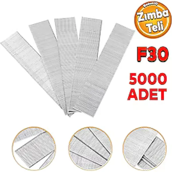 Zımba Teli F30 Sanayi Tipi 30 Mm Makina Çivi Çivisi Süpürgelik Parke Ahşap Mdf Tel 5000 Adet