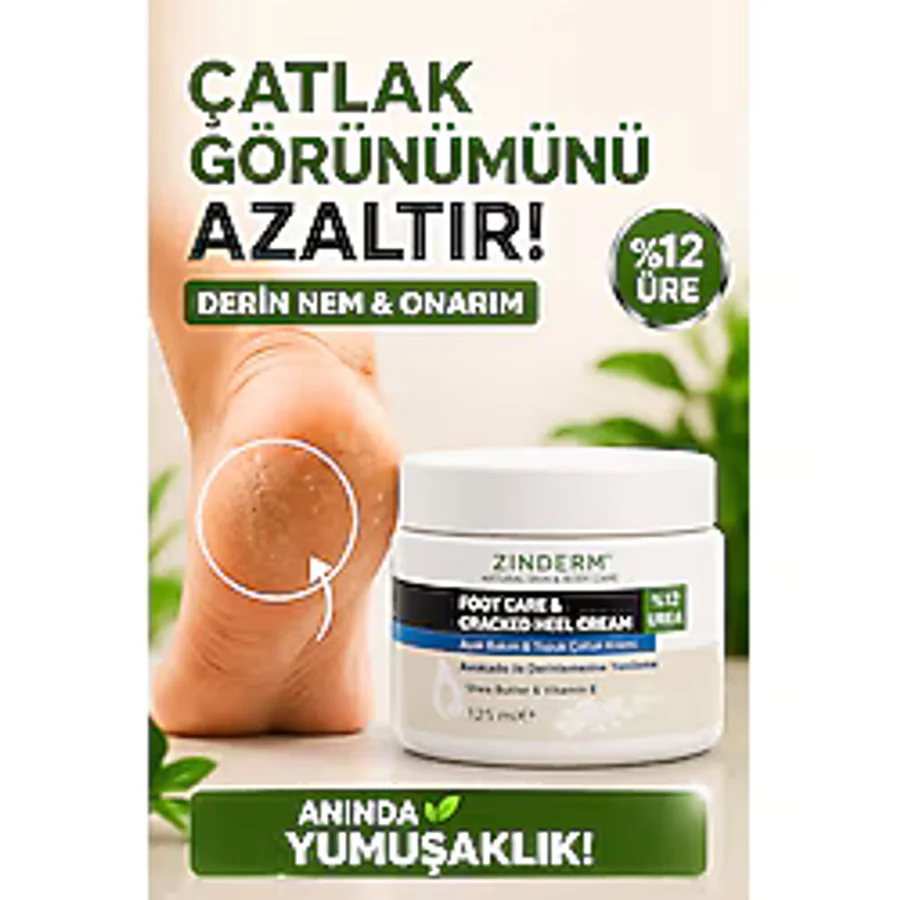 Zinderm Ayak ve Topuk Çatlak Bakım Kremi 125ML