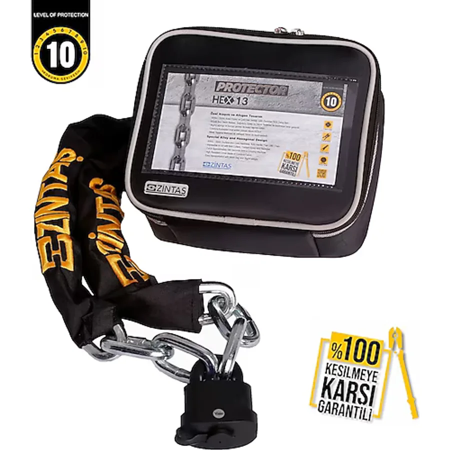 Zintaş Protector HEX13 180 cm Motosiklet Kilidi